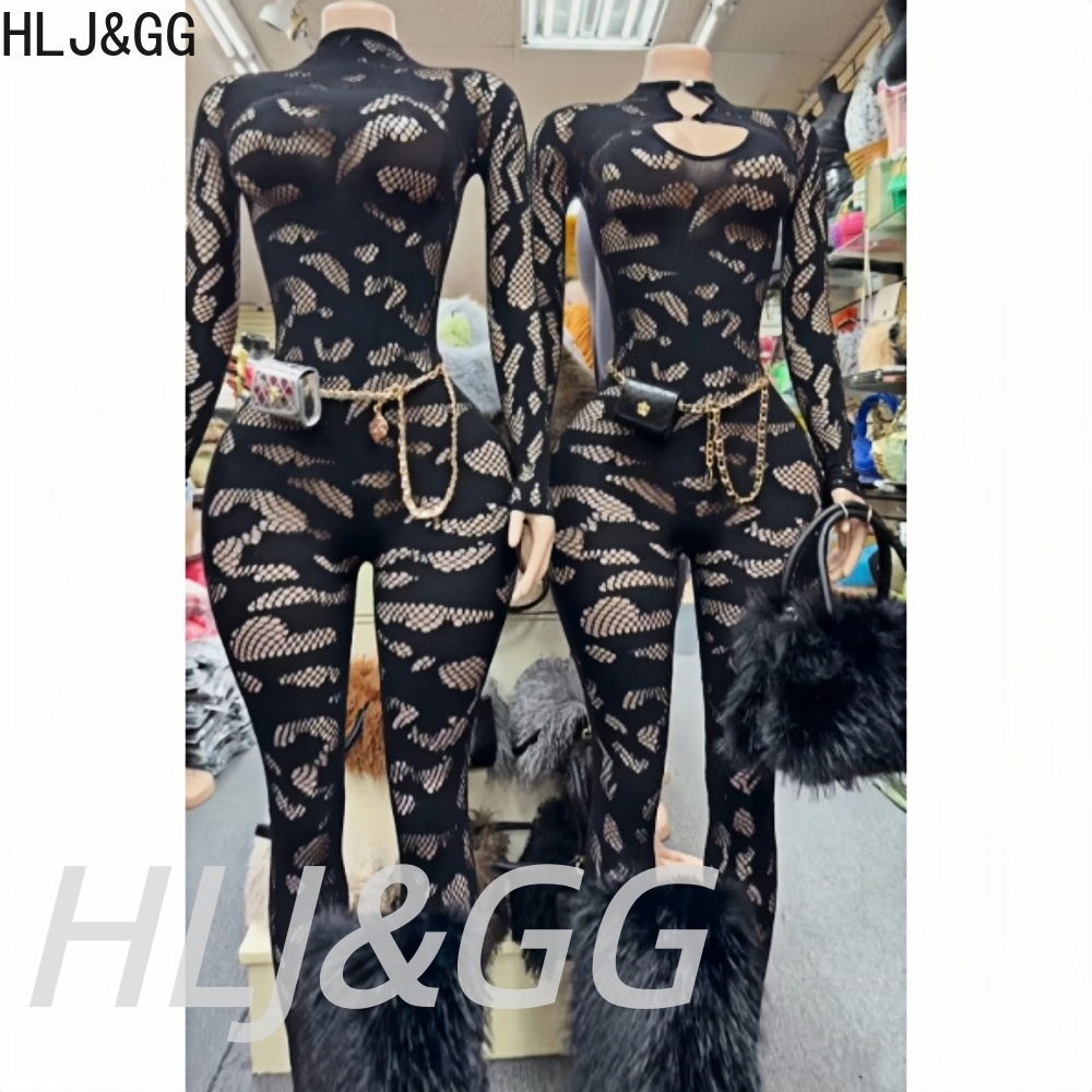 Women'S Formal Wear Jumpsuit - HLJ&GG Sexy Lace See Through Hollow