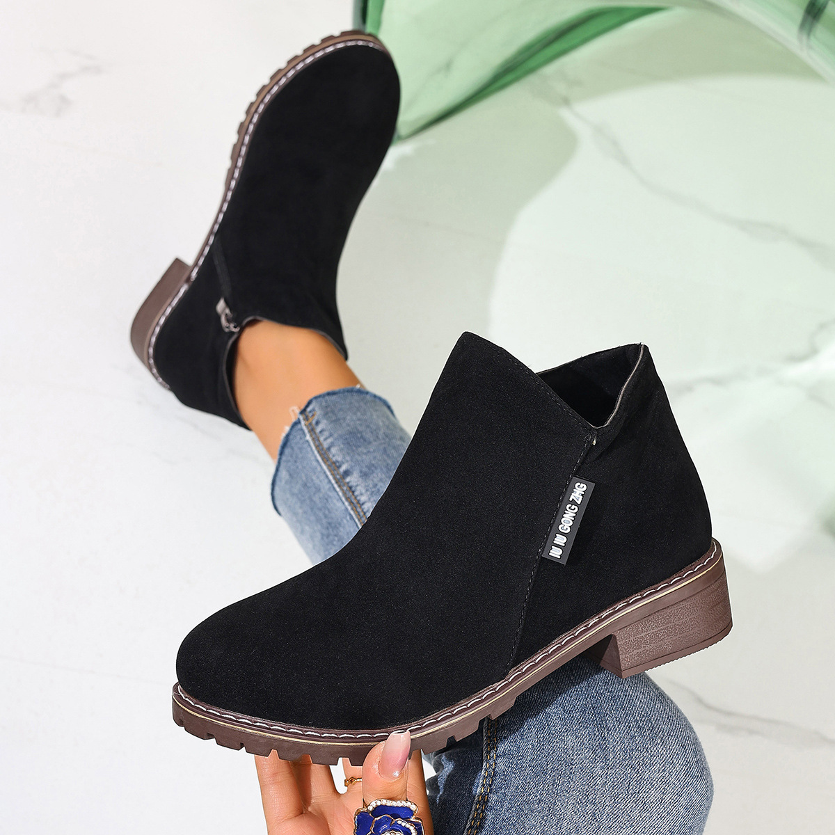 Women Formal Wear With Shoes - Women Autumn Winter Ankle Boots Side