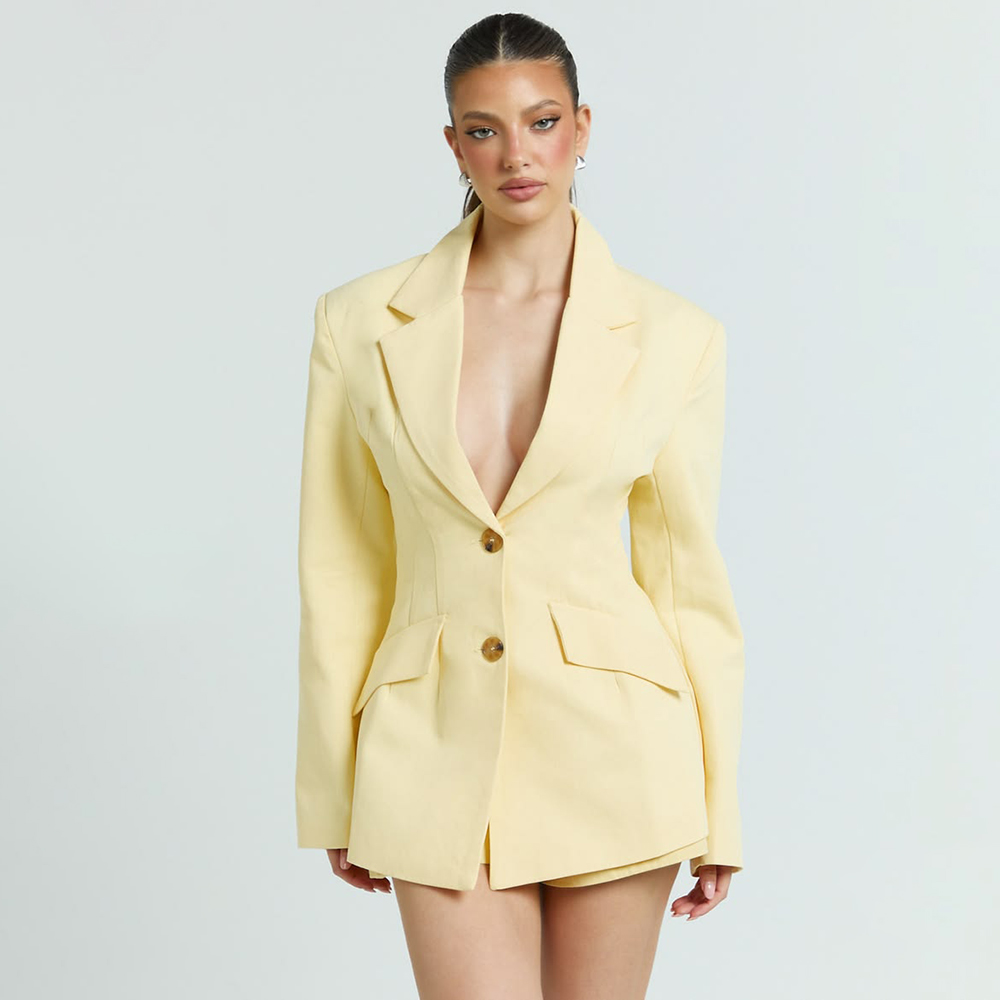 Light Yellow Women's 2Pic Suit - Yellow Formal Wear Women recension och pris