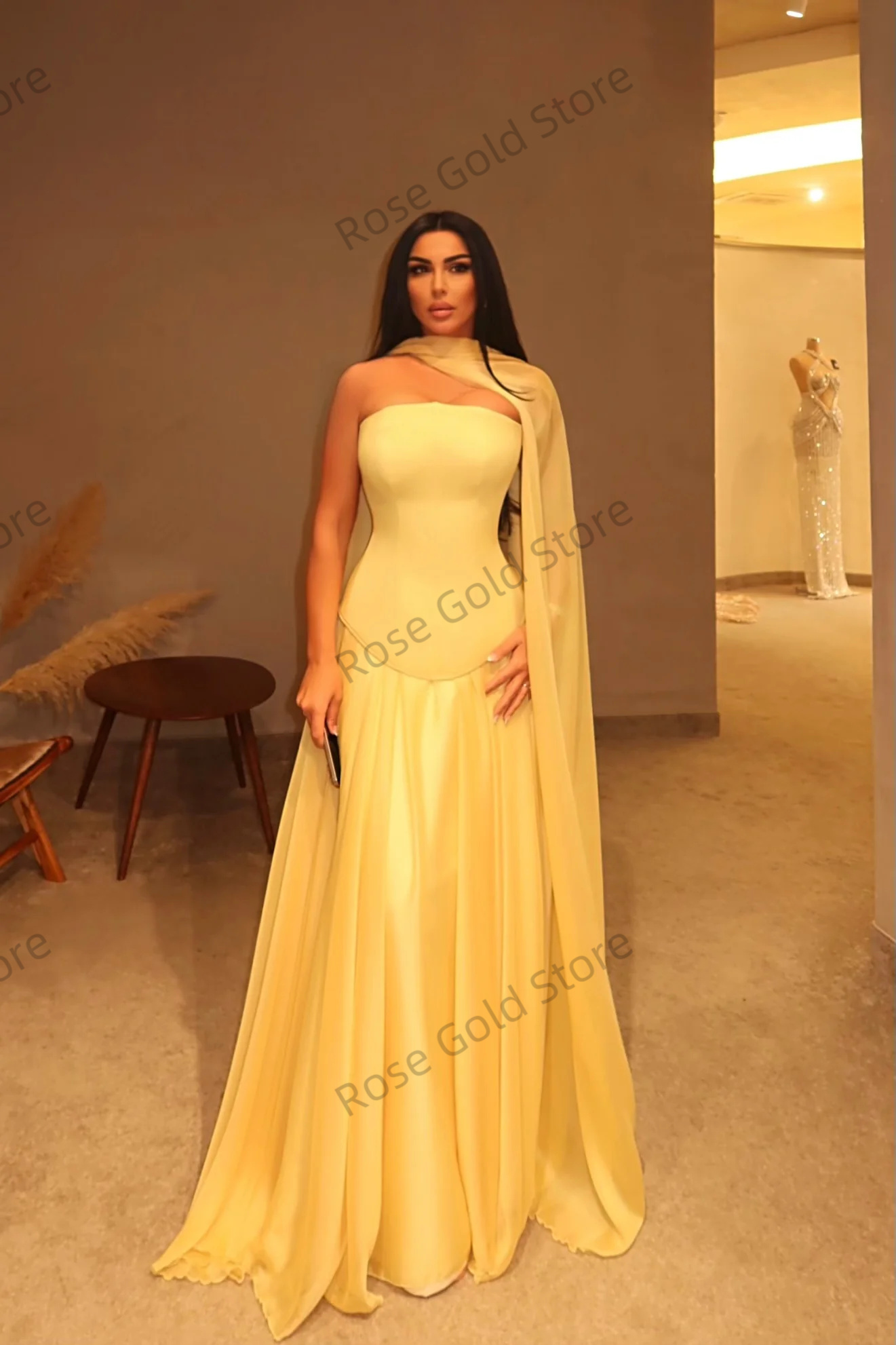 Simple Yellow Evening Dresses  - Yellow Formal Wear Women recension och pris