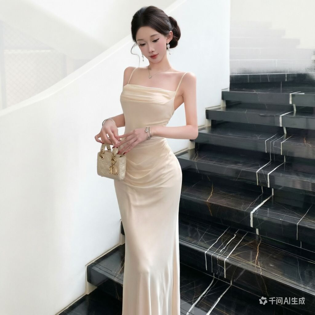 Chic Beige mesh Slip Dress Ele - Women Formal Wear Xxl recension och pris