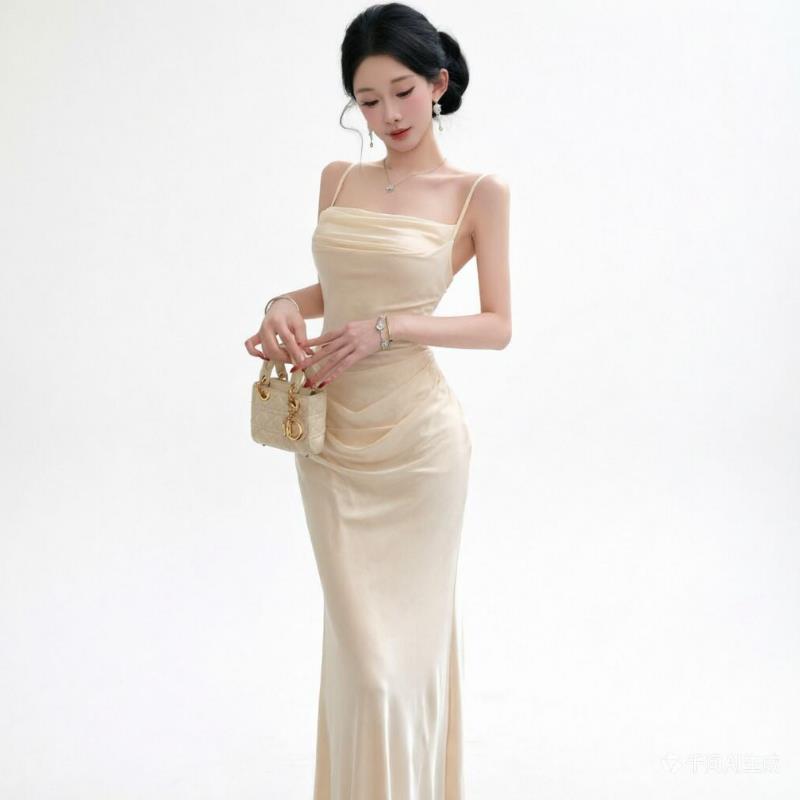 Chic Beige mesh Slip Dress Ele - Women Formal Wear Xxl recension och pris