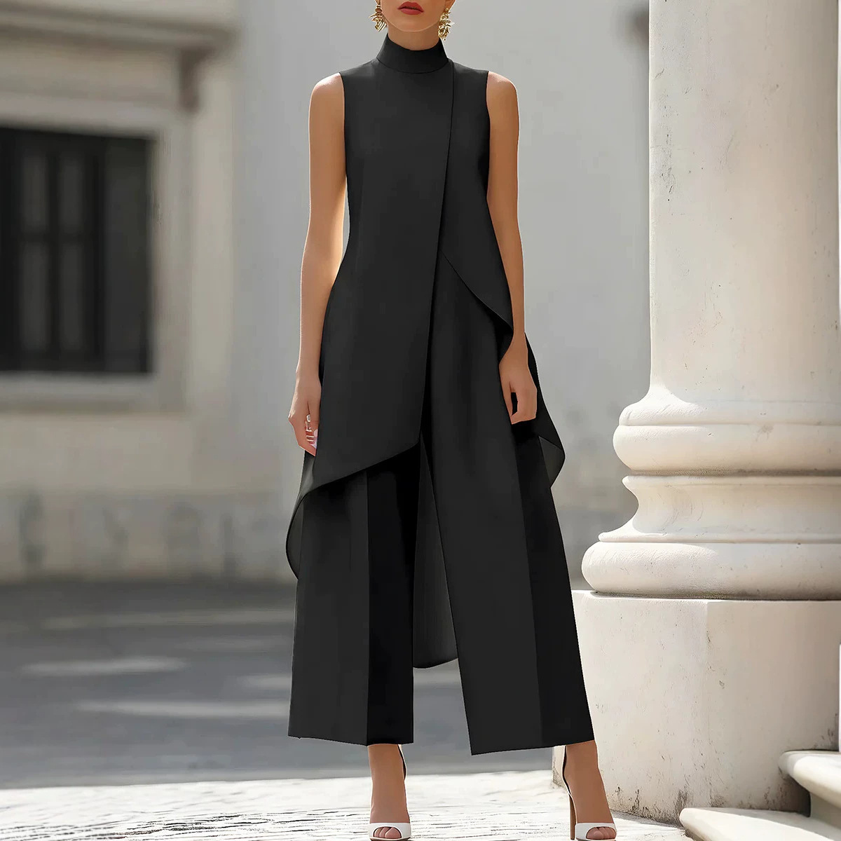 Women Stand Neck Sleeveless La - Women'S Formal Wear With Pants recension och pris