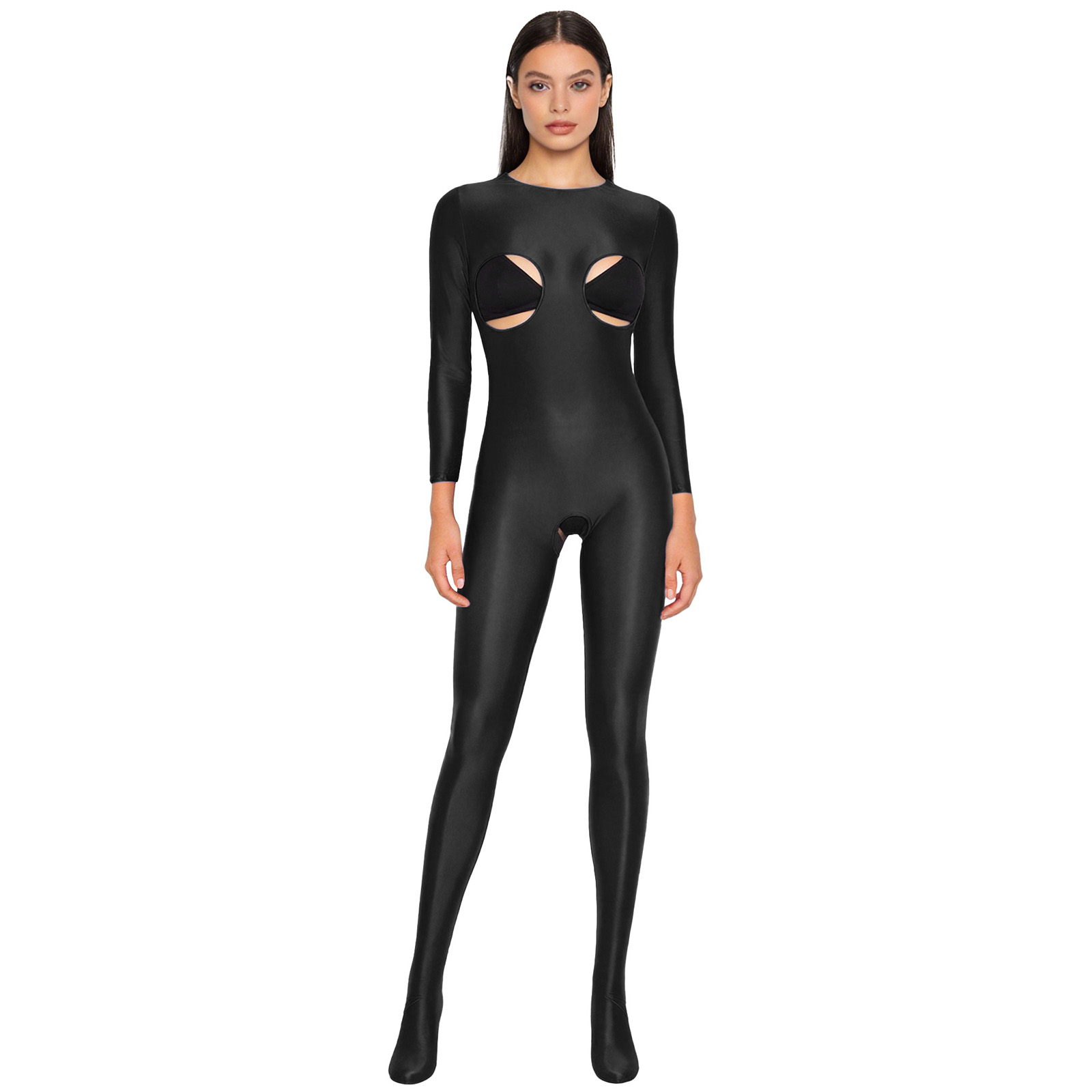 Women Glossy Stretchy Open Cro - Women'S Formal Wear Jumpsuit recension och pris