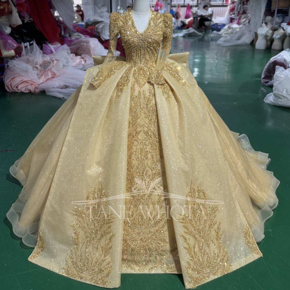 Elegant V-Neck Evening Dress 2 - Yellow Formal Wear Women recension och pris
