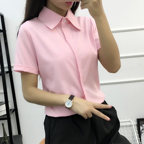 White Loose Short Sleeve Shirt - Large Women'S Formal Wear recension och pris
