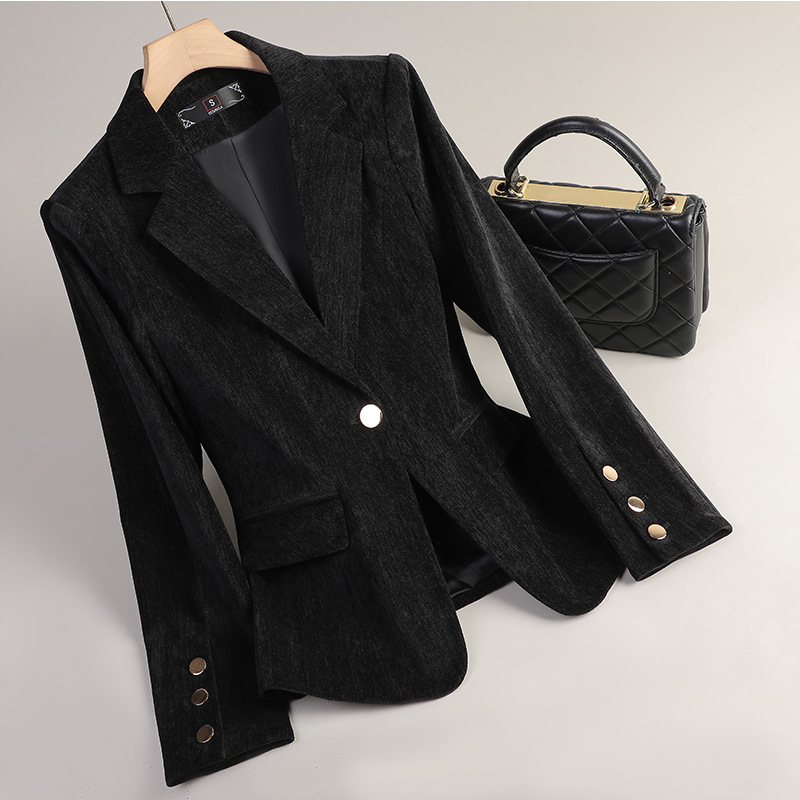 Yellow Gold Velvet Blazer Wome - Women Formal Wear Winter recension och pris