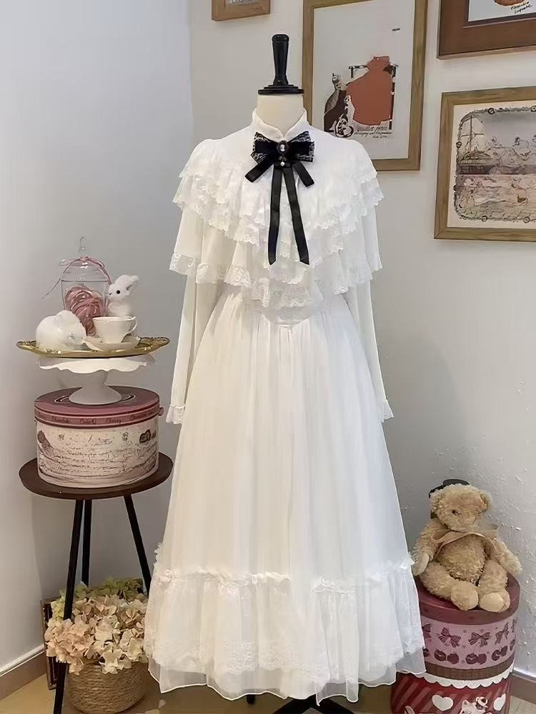 Japanese Short Sleeve Bow Lace - Women Formal Wear Winter recension och pris
