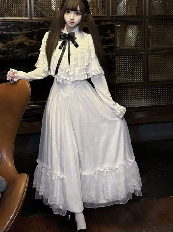 Japanese Short Sleeve Bow Lace - Women Formal Wear Winter recension och pris