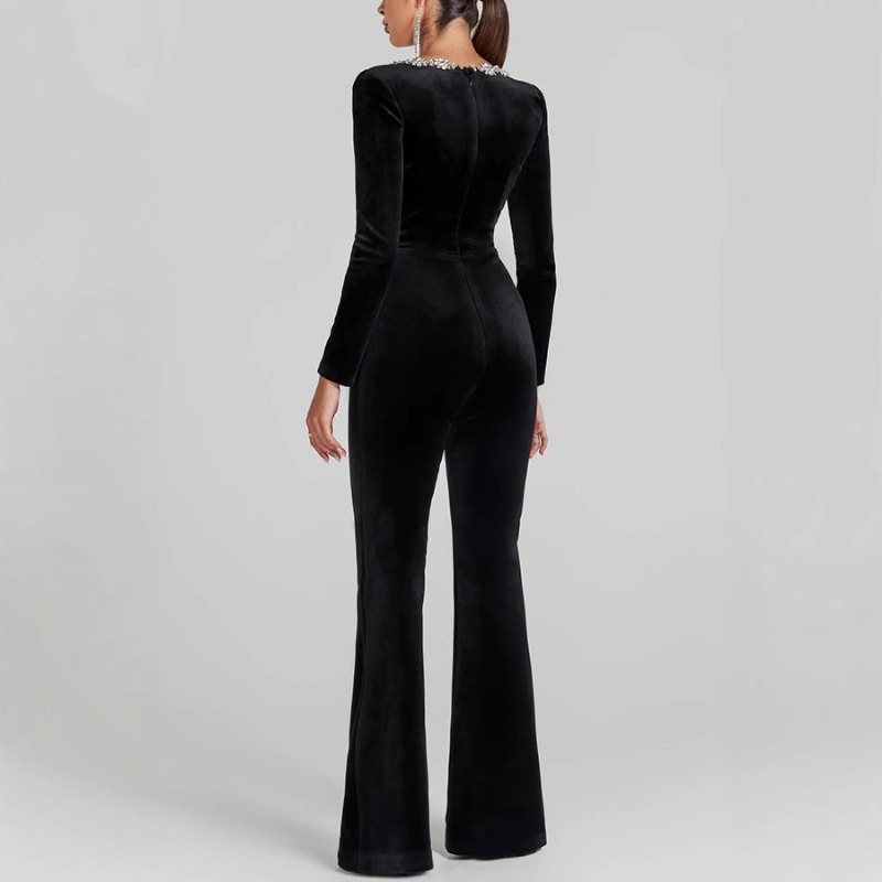 2026 Elegant Women Velvet Cors - Women'S Formal Wear Jumpsuit recension och pris