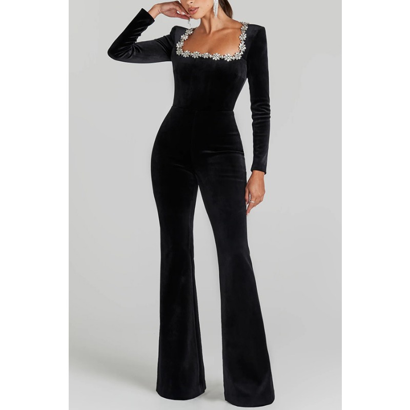 2026 Elegant Women Velvet Cors - Women'S Formal Wear Jumpsuit recension och pris