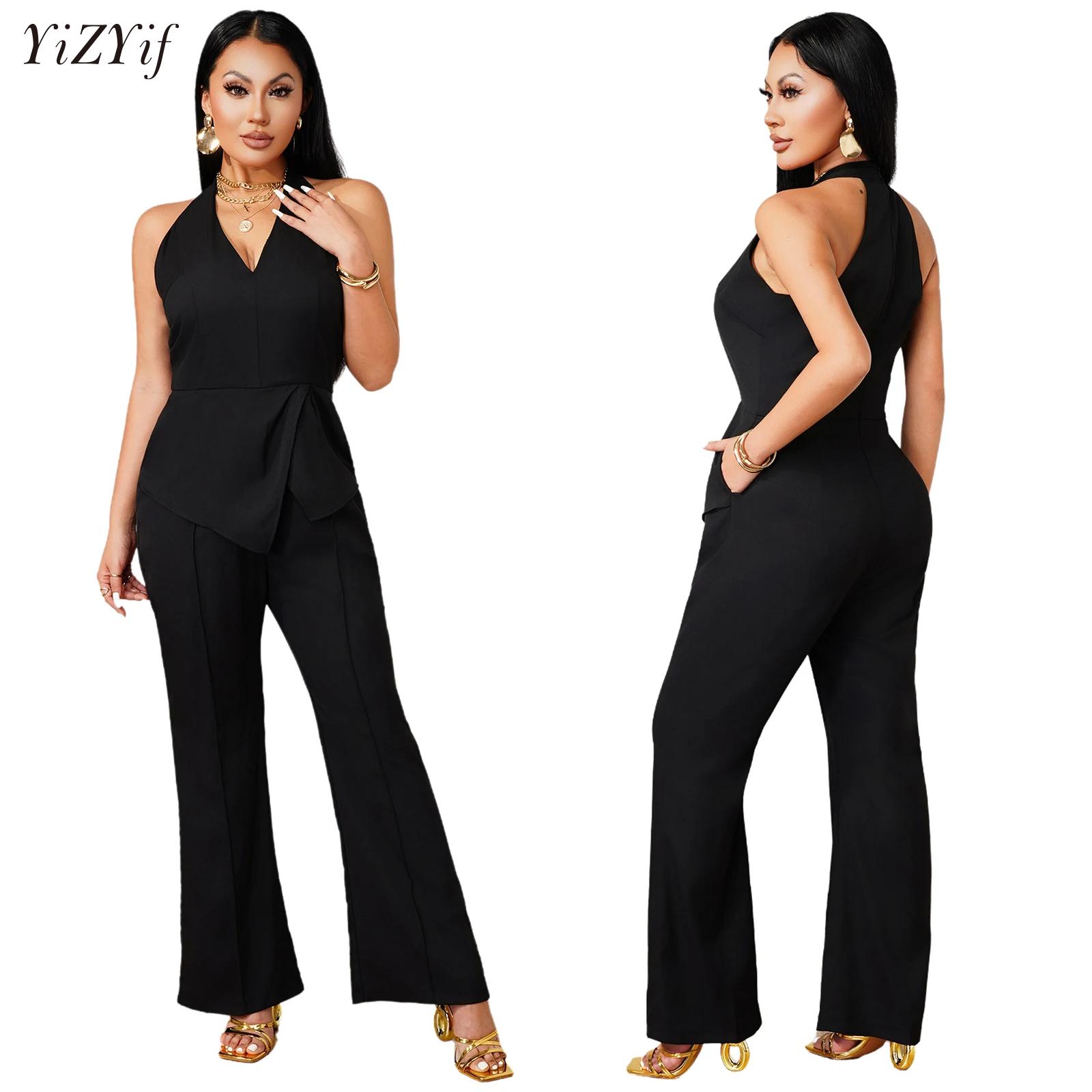 Sleeveless V-neck Jumpsuit Asy - Women'S Formal Wear With Pants recension och pris