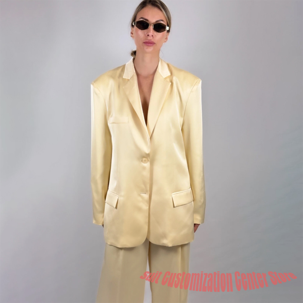 Casual Women's Yellow Satin Pa - Yellow Formal Wear Women recension och pris