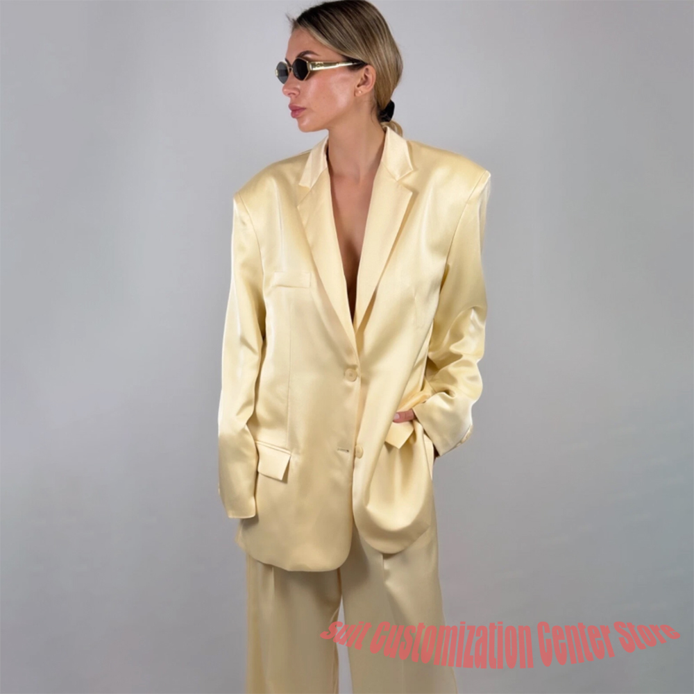 Casual Women's Yellow Satin Pa - Yellow Formal Wear Women recension och pris