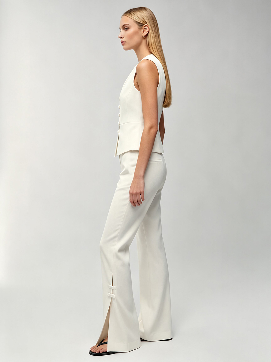LIMO Women White Chinese Frog  - Women'S Formal Wear With Pants recension och pris