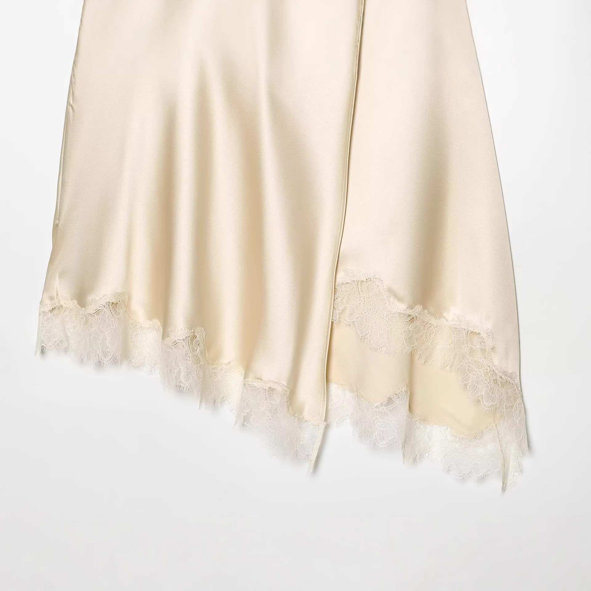 Women's Elegant Satin Lace Hem - Yellow Formal Wear Women recension och pris